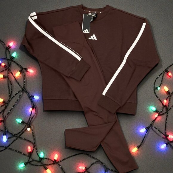 NWT 2 PC ADIDAS OUTFIT WOMENS SIZE L SWEATSHIRT AND LEGGINGS MATCHING SET BUNDLE - Picture 2 of 5